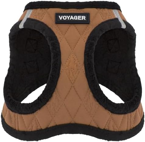 Pet Supplies : Voyager Step-in Plush Dog Vest Harness -Beige Plush, Medium | 16 - 18" in Chest, Soft Plush, Reflective Bands, Cold-Weather Harness, Cats Compatible. Step-In Style,