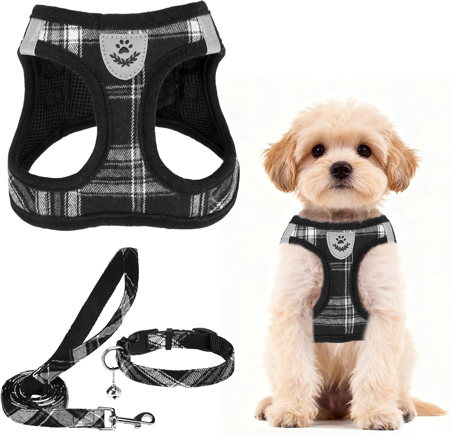 PUPTECK Dog Harness, Collar and Leash Set No Pull for Small Medium Sized