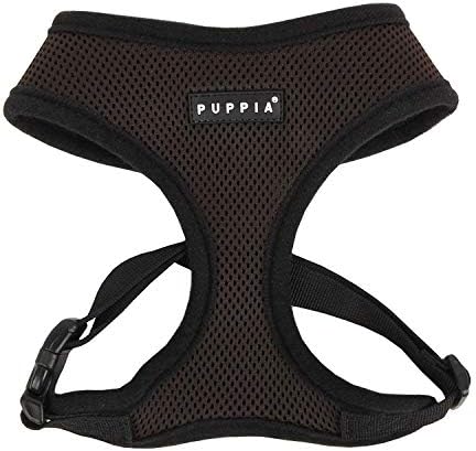 Puppia Soft Dog Harness No Choke Over-The-Head Triple Layered Breathable Mesh Adjustable Chest Belt and Quick-Release Buckle, Violet, Medium