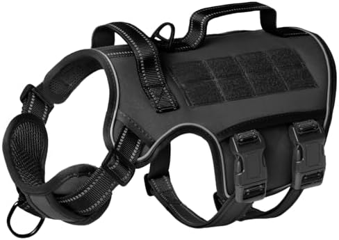 Dog Harness for Large Dogs, No Pull Tactical Vest with Front Clips